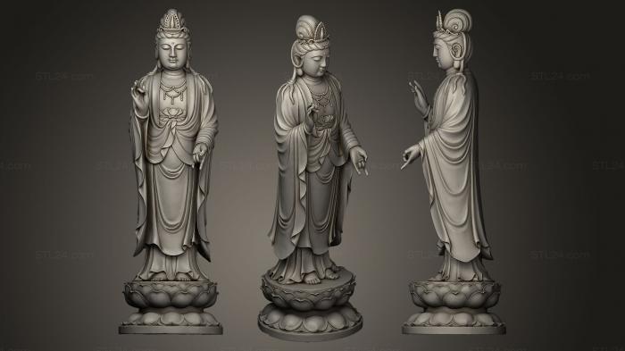 Скульптуры индийские (Статуя Гуаньинь, STKI_0048) 3D модель для ЧПУ станка